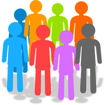 schematische Darstellung von einer Gruppe Menschen