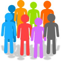schematische Darstellung von einer Gruppe Menschen